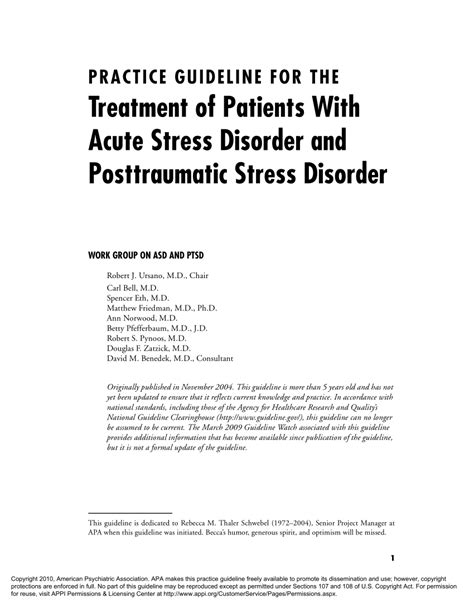 American Psychiatric Association Ocd Treatment Guidelines