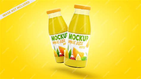 Premium Psd Glass Bottle Of Juice Mockup