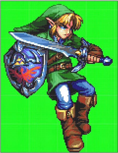 Link Sprite Recolored Pixel Art Grid Link Pixel Art Pixel Art Templates