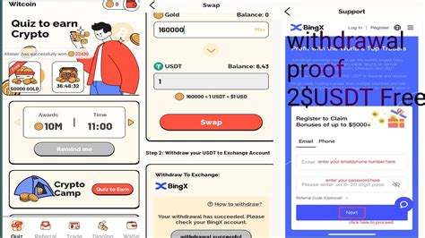 Free Withdrawal Proof 2 Dollar USDT Witcoin To Earn Crypto Free BingX