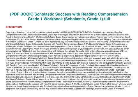 Ppt Pdf Book Scholastic Success With Reading Comprehension Grade