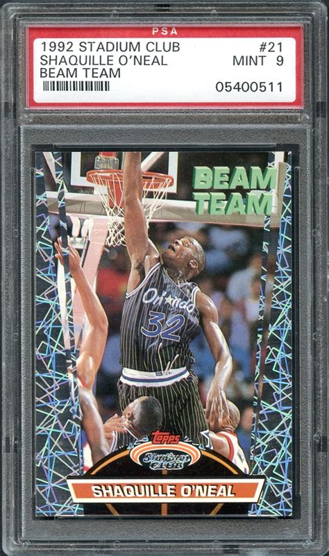 Lot Detail Stadium Club Beam Team Shaquille O Neal Psa Mint