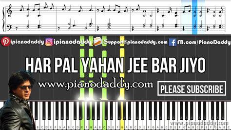 Kal Ho Na Ho Piano Tutorial Title Song Youtube