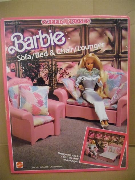 Barbie Sweet Roses Sofa Bed And Chair Lounger Furniture Set By Mattel