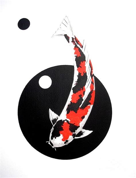 Koi Showa Circles Nishikoi Painting Painting By Gordon Lavender