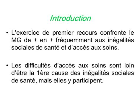 Accès aux soins et inégalités sociales de santé en médecine générale