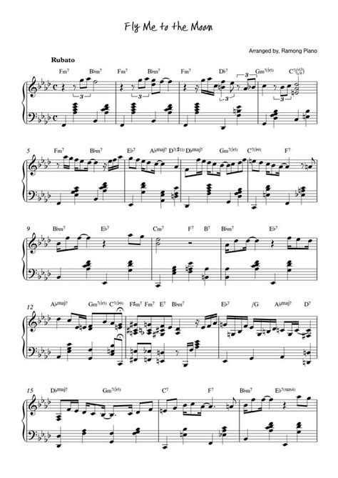 Squid Game Ost Fly Me To The Moon Easy Ver By Ramong Piano Sheet Music