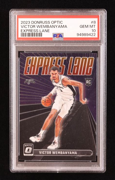 Victor Wembanyama 2023 24 Donruss Optic Express Lane 8 RC PSA 10