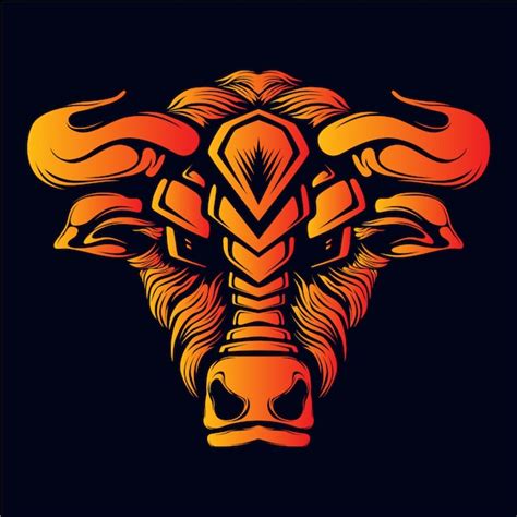 Premium Vector Angry Bull Head Artwork Illustration