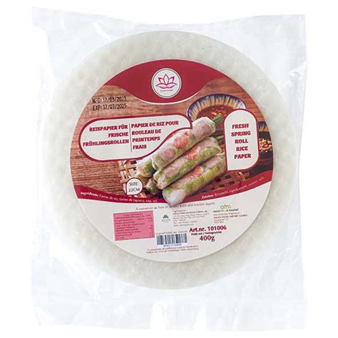 Fresh Spring Roll Rice Paper Round 22cm 400 Gr X 30 Lotus Food