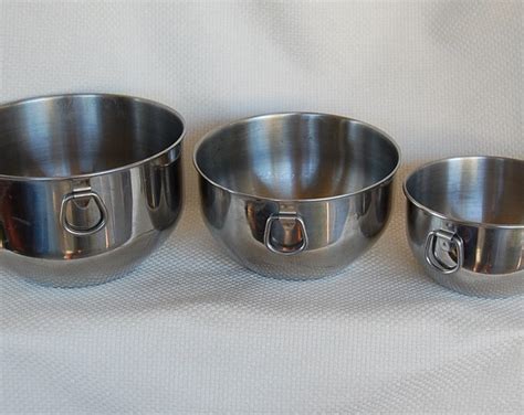 Vintage Farberware Stainless Steel Mixing Bowls Set Of 3 Double Ring