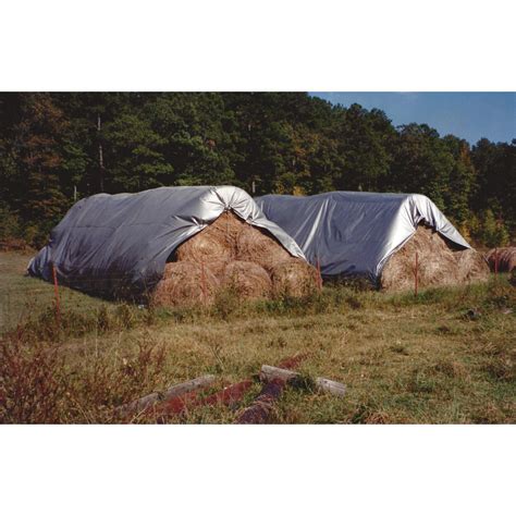 Silver Gray Waterproof Poly Tech Ii Hay Bale Tarp — 30ft X 60ft