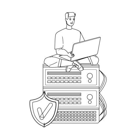 Vps Hosting Internet Service Using Man Vector 7978743 Vector Art at ...