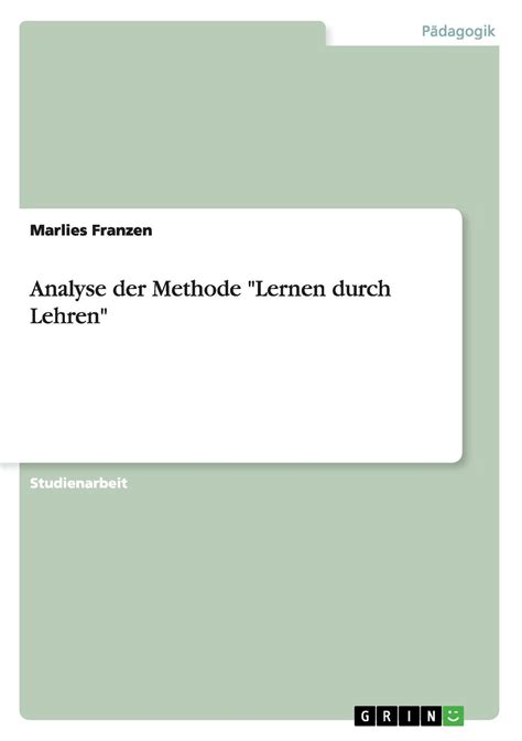 Analyse Der Methode Lernen Durch Lehren Buch Ebay