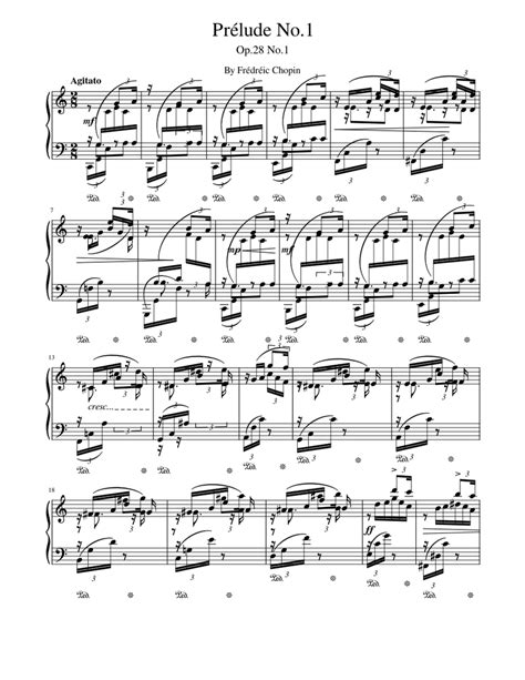 Prélude Opus 28 No 1 In C Major Electric Piano Sheet Music For