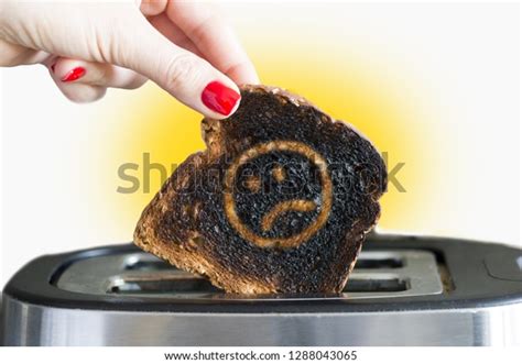 Burned Toasted Slice Bread Hand Stock Photo Shutterstock