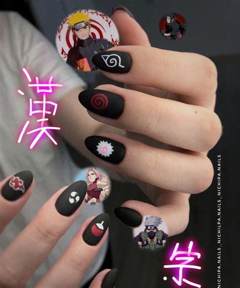 naruto nails Manicura de uñas Manicura Uñas bonitas y faciles