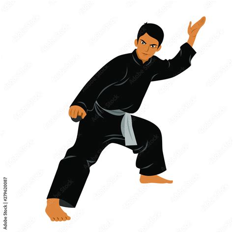 Vector Of Silat Martial Arts From Indonesia Pose 1 Stock Vector