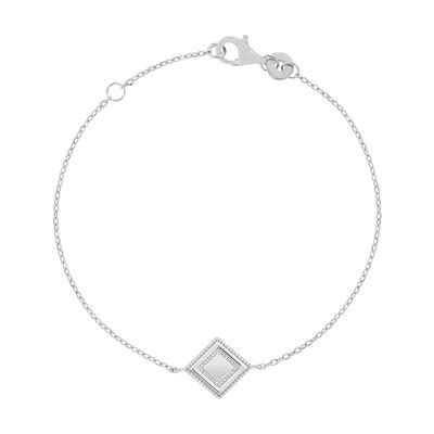 Bracelet argent 925 motif losange perlé 18 cm MATY