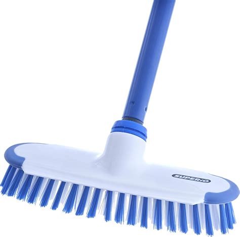 Superio Deck Scrub Brush With Long Handle Inches Heavy Duty Stiff