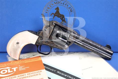 Lew Horton Exclusive Colt Saa Birdshead Pearl Grips Class C Engraved Candr Lock Stock And Barrel