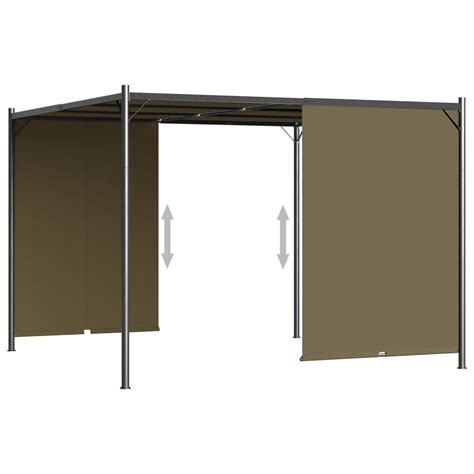 Pergola ogrodowa ze zwijanym dachem 3x3m taupe 180g m² vidaXL 312225