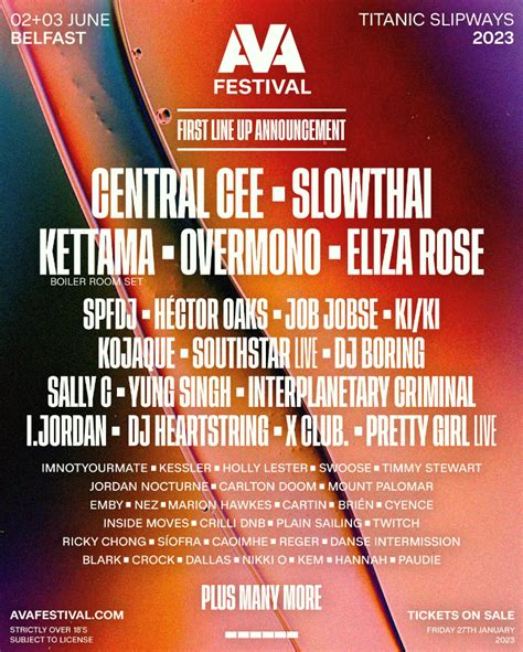 Ava Belfast Reveals Line Up For 2023 Thefestivals