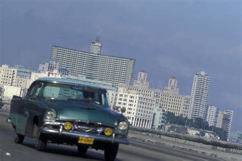 Cuba Havana Malecon American Cars Editorial Photography Image Of