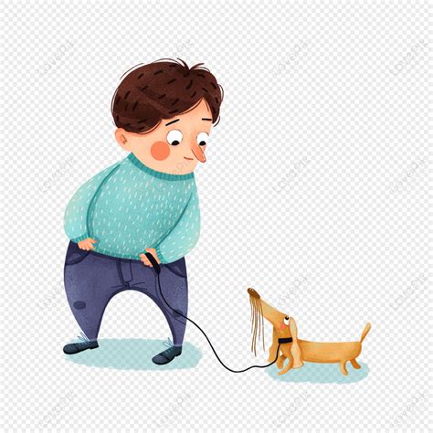 Boy Walking Dog Clipart Backgrounds