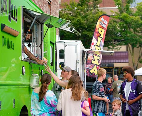 July First Friday Sees Crowds Turnout For Food Trucks Firetrucks And