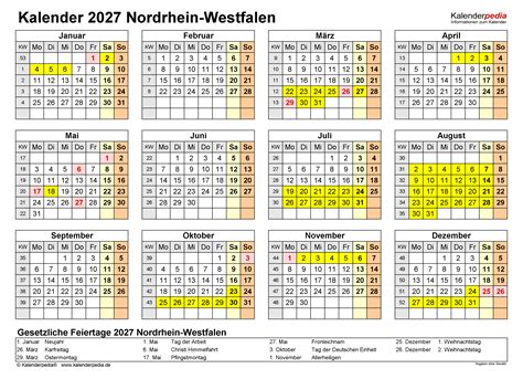 Kalender Nrw Ferien Feiertage Pdf Vorlagen