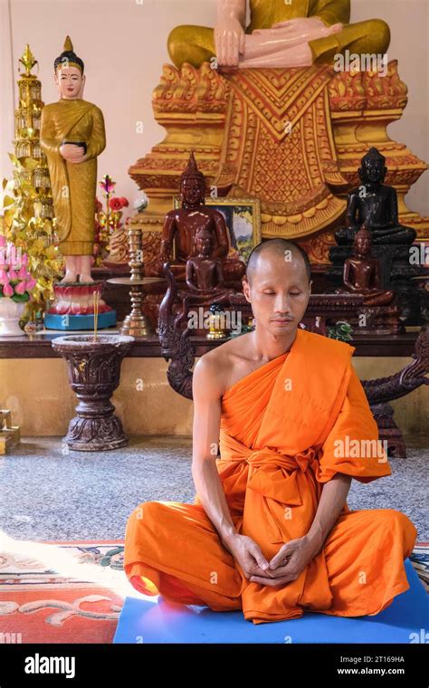 Can Tho Vietnam Buddhist Khmer Monk Meditating Munirensay Buddhist