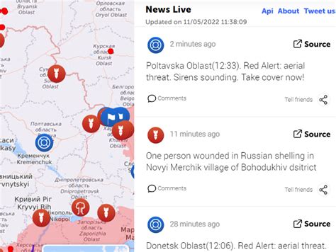 Live Universal Awareness Map displays events related to Russia’s ...