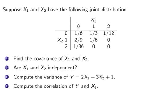 Solved Suppose X1 And X2 Have The Following Joint Chegg