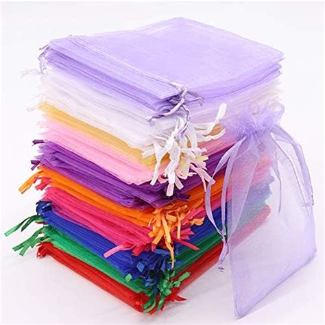 Leeyunbee 100PCS 10x15cm Violet Foncé Sacs Organza Sachets Pochettes