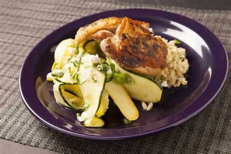 Lemon-Parsley Chicken Thighs with Squash & Zucchini Salad and Red ...