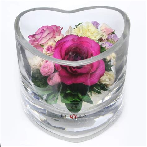 Fiora Flower Long Lasting Roses In A Sealed Glass Vase Fresh Cut Roses