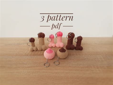 Crochet Penis Keychain Toy Pattern Amigurumi Trinket Pattern For