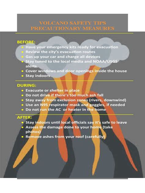 Volcano Safety Tips Precautionary Measures Before Pdf