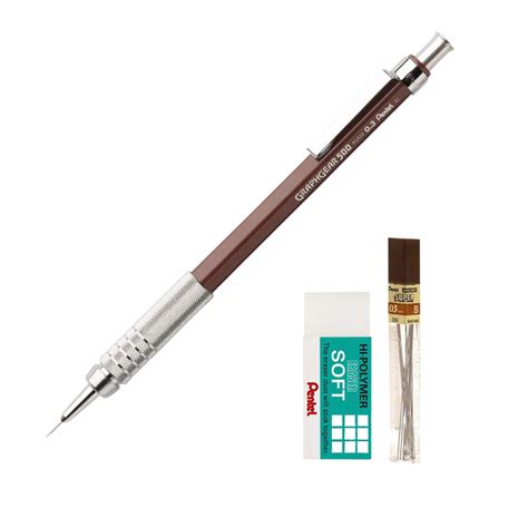 Kit Lapiseira Pentel Graph Gear Mm Grafite Borracha Shopee