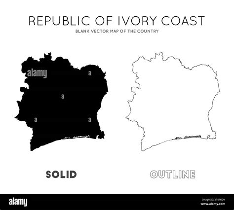 Ivory Coast Map Blank Vector Map Of The Country Borders Of Ivory