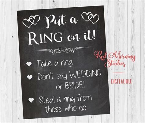 Don T Say Bride Bridal Shower Game Sign Digital File Put A Ring On It