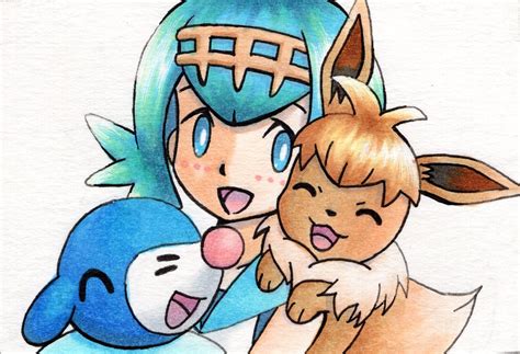 Eevee Lana And Popplio Pokemon And 2 More Drawn By Oka Mochi Danbooru