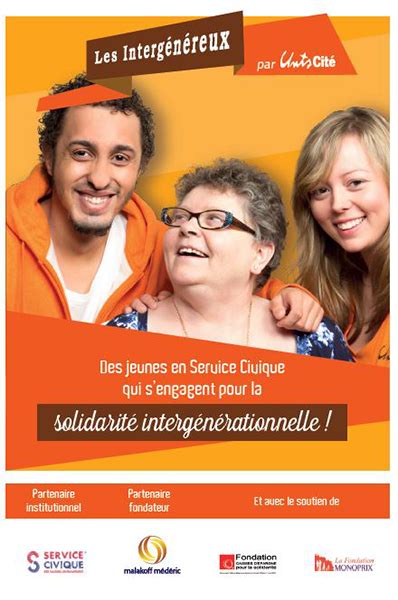 Service Civique affiche intergénérationnel UnisCité La Revue