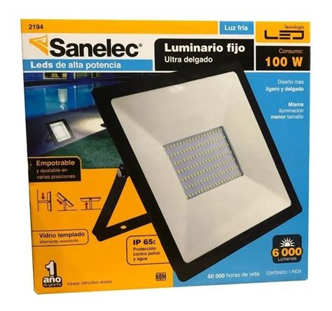 3pz Reflector Fijo Ultra Delgado 100w Sanelec Luz Fría 2194 Envío gratis