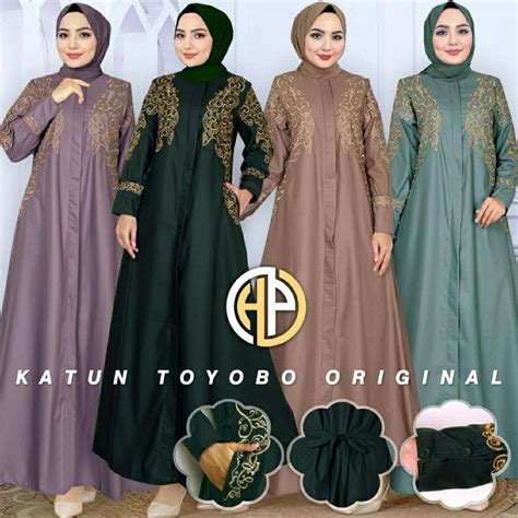 Jual Ukuran Sampai Jumbo Ld Gamis Katun Toyobo Bordir Premium