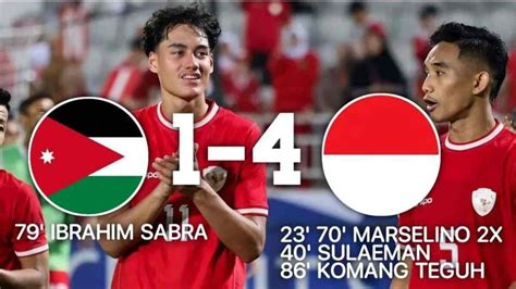 Hasil Akhir Pertandingan Timnas Indonesia U Vs Yordania U Skor