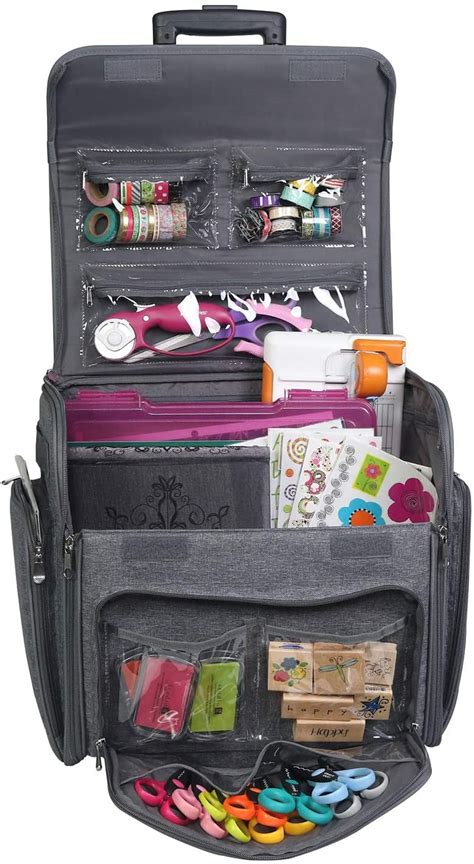 Everything Mary Deluxe Collapsible Rolling Craft Case Heather