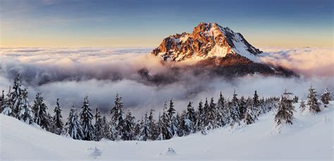 Snow Field Landscape Nature Mountains Winter Hd Wallpaper