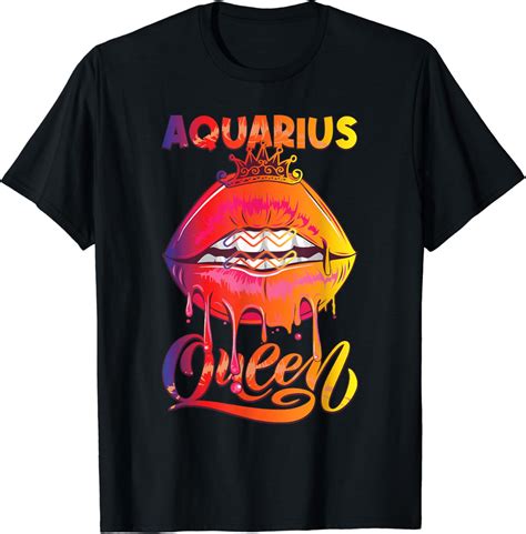 Aquarius Queen Gradient Color Zodiac T Shirt Clothing Shoes And Jewelry